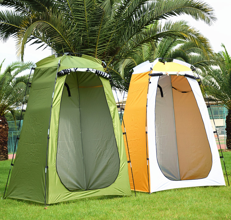 Cheap Goat Tents Dual Layer Waterproof Anti UV Tourist Tents Portable Changing Fitting Room Outdoor Camping Shower Bathing Tent Privacy Toilet   